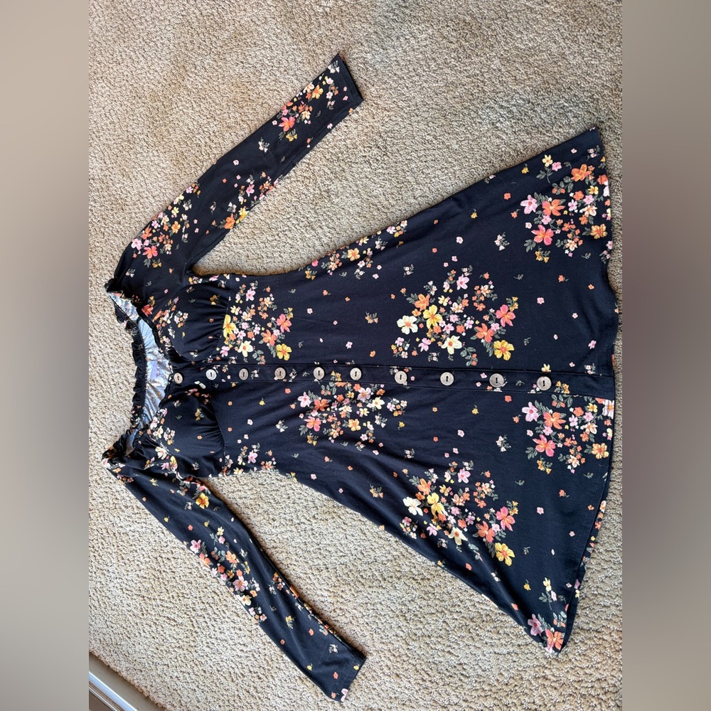 No Boundaries Black Floral Dress